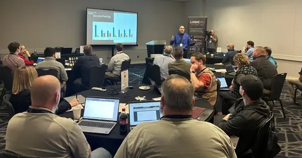 Cybersecurity trainer in action
